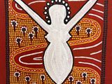 an image of a painting of a woman holding a knife