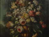 painting of a still life of flowers in a vase on a table