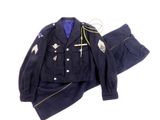 a uniform that is on display on a white background