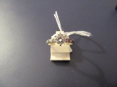 46.64 - Bague Solitaire EN OR 18k ET Platine Avec Diamant D'…
