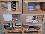 a stack of boxes that are sitting on a pallet