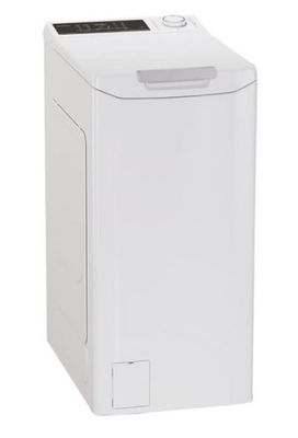 a white washing machine sitting on top of a white counter