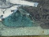 a painting on the wall of a building with a dog on it