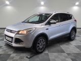 the white ford kuga is parked on a checkered tile floor