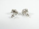 pair of silver plated earrings on a white surface