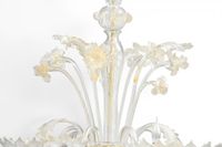 MURANO, Lustre en verre incolore et à dorure pailletée à six… (photo 5)