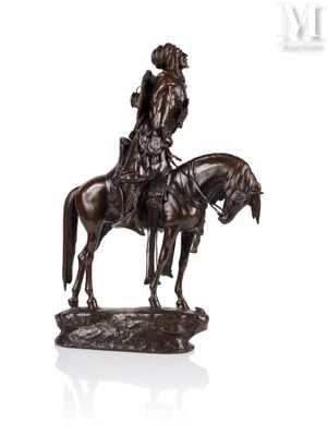 statue d'un homme à cheval sur fond blanc
