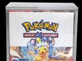a box of pokemon trading cards with a picture of a cat