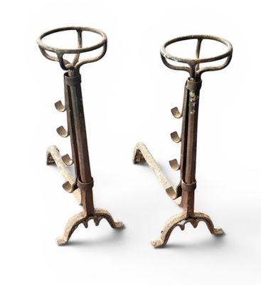 pair of antique cast iron fire hydrant stands