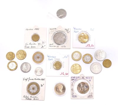 LOT DE MONNAIES françaises et monégasques (XIXe - XXe siècle…