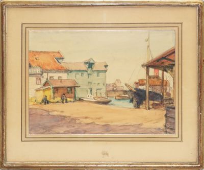 André LYNEN (1888 - 1984) Port de Bergen (Norvège)