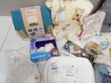 a lot of baby items that are on the table
