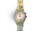 an image of a wrist watch with a horse and a rainbow on it