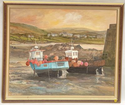 BERARD Nicole - Morte eau à Goury - Peinture sur toile signé…