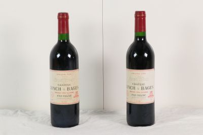 deux bouteilles de vin rouge posées l'une à côté de l'autre sur une surface blanche
