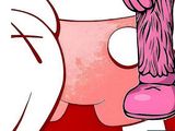 a cartoon picture of a woman with a big breast