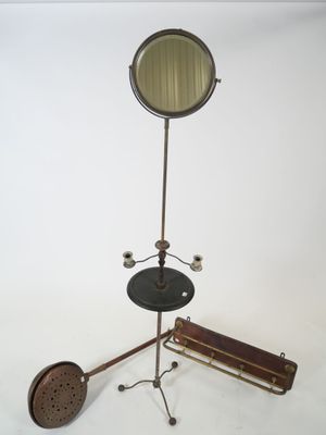 a small table with a mirror on top of it