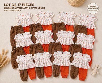 Lot de 17 ensemble haut et bas et bas tailles aléatoire