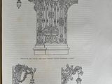 a drawing of a grandfather clock on display in a book