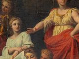 painting of a painting of a woman holding a child in her arms