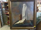 la photo d'une photo représentant un homme vêtu d'une robe blanche