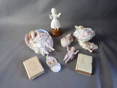 a lot of figurines that are sitting on a table
