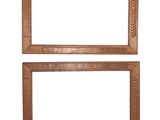 two wooden picture frames with a white background on a white background