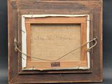 an old picture frame with a rope around it and a message on it
