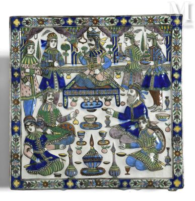 gros plan d'une assiette sur laquelle figure une peinture