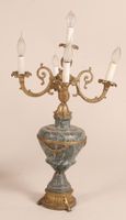 Paire de candélabres en marbre vert, laiton et bronze doré c… (photo 3)