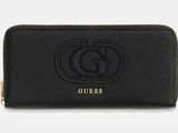a black purse with a logo on the front of it