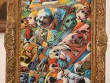 an image of a painting of a group of dogs in a frame