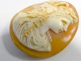 a picture of a woman ' s face carved into a piece of food