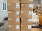 boxes stacked on top of each other in a warehouse
