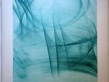 une image représentant une peinture abstraite bleue et verte