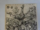 un dessin en noir et blanc représentant un homme sur une croix