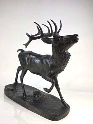 D'après BARYE Antoine Louis (1796-1875) : "Le brame du cerf"…