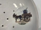 a plate with a picture of a horse drawn carriage on it
