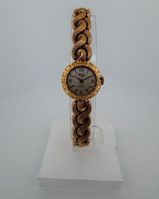 ELVIA Montre de dame boitier et bracelet en or 18 carats 750… - Photo 1