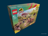 une boîte de Lego Jurassics contenant un dinosaure