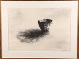 an image of a black and white drawing of a vase
