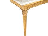 a table with a marble top on a white background