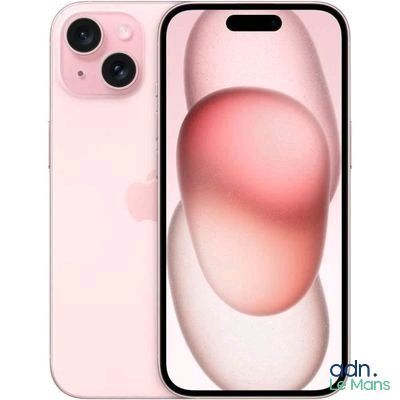 a close up of a pink iphone with a white background