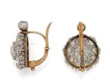 pair of diamond and gold ear clips