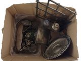 a cardboard box with a bunch of items in it