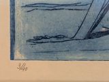 a drawing of a sailboat in the water