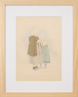 an image of a drawing of two women standing next to each other