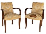 paire de chaises Art déco avec accoudoirs rembourrés