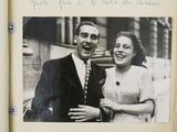 a black and white photo of a man and a woman