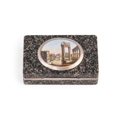 a picture of a box with a picture of a roman temple